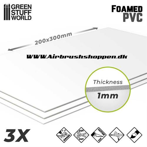 FOAMED PVC 1 MM, PLADER 20 X 30 CM